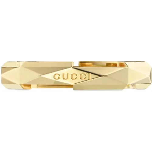 Ybc662177001 - Oro giallo 18kt - Link to Love studded ring in 18kt gold , female, Sizes: 51 MM, 55 MM, 53 MM, 52 MM, 54 MM - Gucci - Modalova