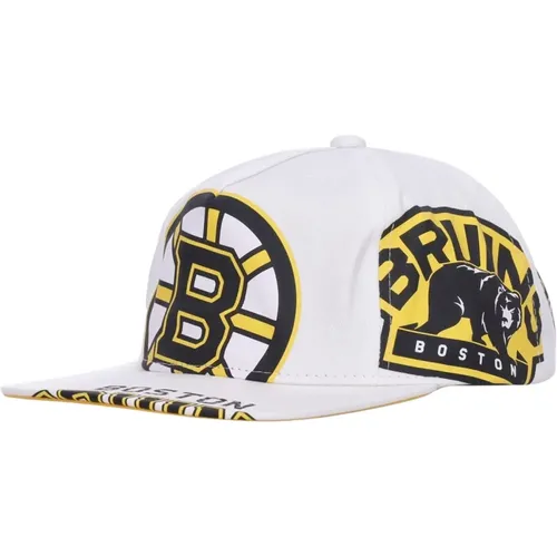 Boston Bruins Flat Visor Cap , male, Sizes: ONE SIZE - Mitchell & Ness - Modalova