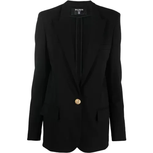 Button Jersey Women's Blazer , female, Sizes: L - Balmain - Modalova