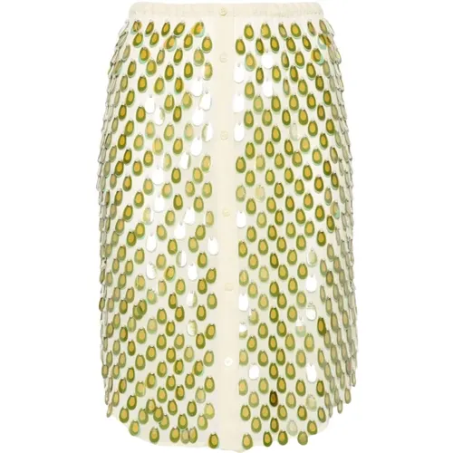 Sequin Embellished Chiffon Drawstring Skirt , female, Sizes: M - Dries Van Noten - Modalova