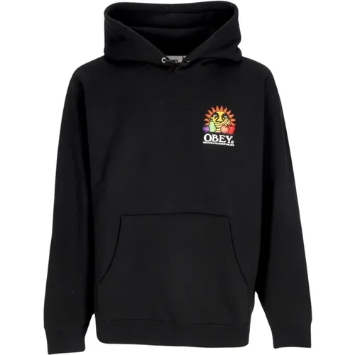 Fleece Hoodie with Embroidery , male, Sizes: XL - Obey - Modalova