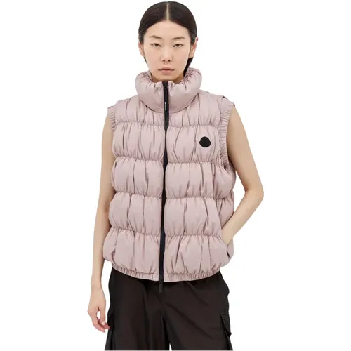 Gepolsterte Weste mit Logo-Patch - Moncler - Modalova