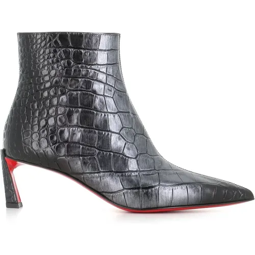 Schwarze Leder-Stiefeletten - Christian Louboutin - Modalova