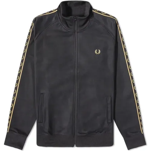 Authentische Taped Track Jacket Schwarz 1964 Gold-L - Fred Perry - Modalova