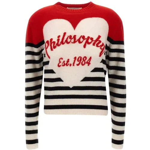 MultiColour Sweater with Remborsè Effect , female, Sizes: XS, 2XS, S - Philosophy di Lorenzo Serafini - Modalova