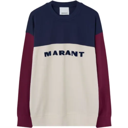 Baumwoll Color Block Logo Sweatshirt - Isabel marant - Modalova