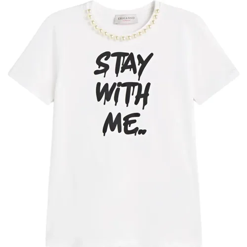 Stay With Me T-Shirt , Damen, Größe: M - Ermanno Scervino - Modalova