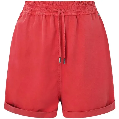 Koralle Casual Spitzen Shorts , Damen, Größe: XL - Pepe Jeans - Modalova