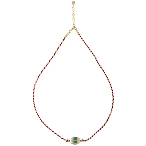 Varadero Necklace with Enamel and Turquoise , female, Sizes: ONE SIZE - Dorothée Sausset - Modalova