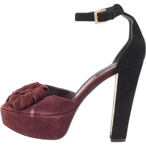 Pre-owned Suede sandals , female, Sizes: 4 1/2 UK - Louis Vuitton Vintage - Modalova