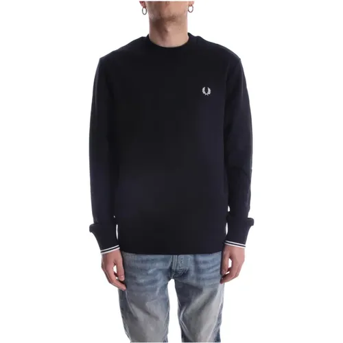 Blauer Iconic Logo Sweatshirt für Männer , Herren, Größe: 2XL - Fred Perry - Modalova