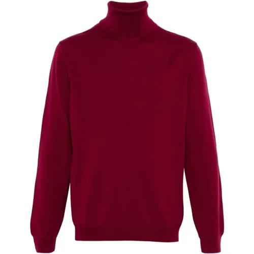 Bordeaux Fine Knit Roll Neck Sweater , male, Sizes: L, 2XL, 3XL, XL, M - Zanone - Modalova