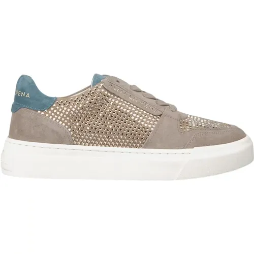 Leather Sneakers with Shiny Details , female, Sizes: 5 UK, 9 UK, 6 UK - Alma en Pena - Modalova