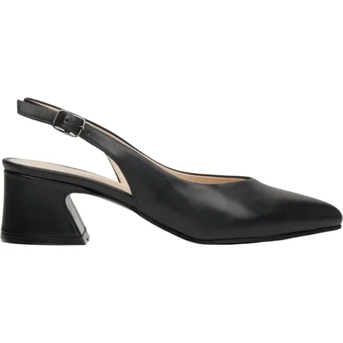 Damen Schwarze Leder Slingback Pumps Er00112812 , Damen, Größe: 37 EU - Estro - Modalova