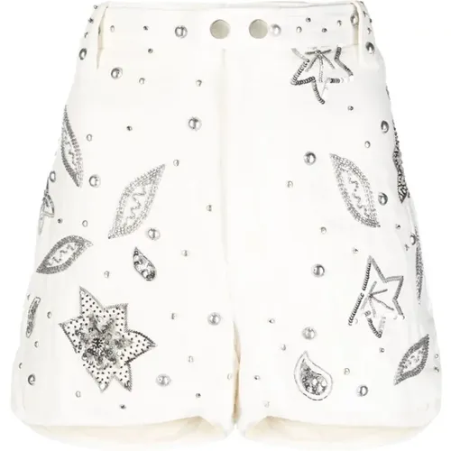 Bestickte weiße Shorts mit aufwendigen Details - Isabel marant - Modalova