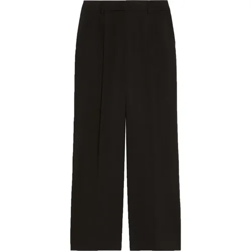 Schwarze Palazzo Wollhose , Damen, Größe: L - Max Mara Weekend - Modalova