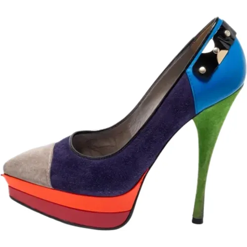 Pre-owned Suede heels , female, Sizes: 3 UK - Versace Pre-owned - Modalova