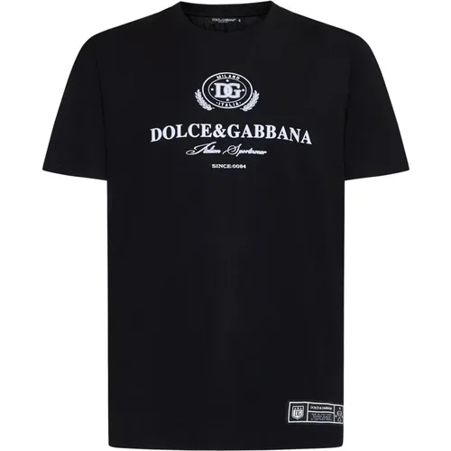 Schwarze T-Shirts und Polos , Herren, Größe: M - Dolce & Gabbana - Modalova