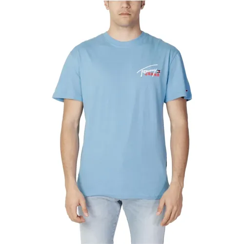 Herren Bio-Baumwoll Kurzarm T-Shirt , Herren, Größe: XS - Tommy Jeans - Modalova
