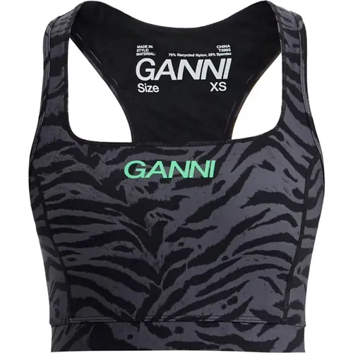 Animal Print Racerback Sporttop , Damen, Größe: L - Ganni - Modalova