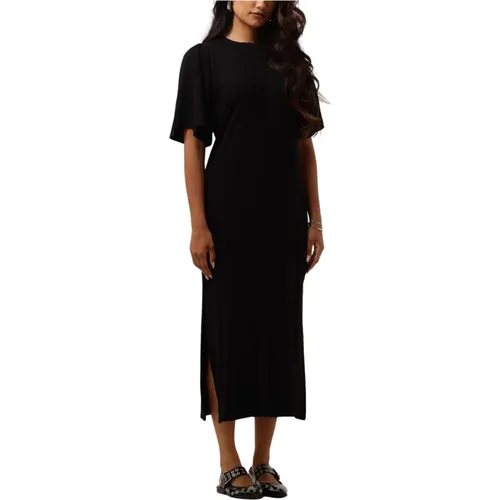 Elegantes Schwarzes Midi-Kleid , Damen, Größe: XS - Bruuns Bazaar - Modalova