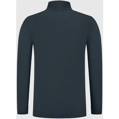 Essenzieller Strickpullover mit Stehkragen Navy , Herren, Größe: L - Pure Path - Modalova