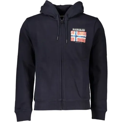 Fleece Hoodie with Zipper , male, Sizes: S, XS - Napapijri - Modalova