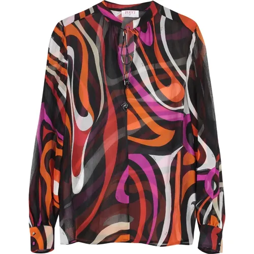 Seidenbluse mit Marmo-Print - EMILIO PUCCI - Modalova