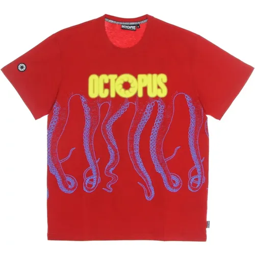 Rotes Blurred Tee Herren T-Shirt , Herren, Größe: XL - Octopus - Modalova