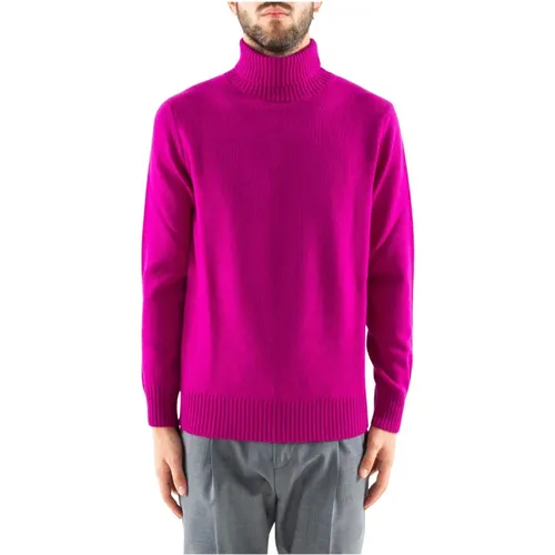 Rollkragenpullover aus marineblauer Wolle , Herren, Größe: L - Corsinelabedoli - Modalova