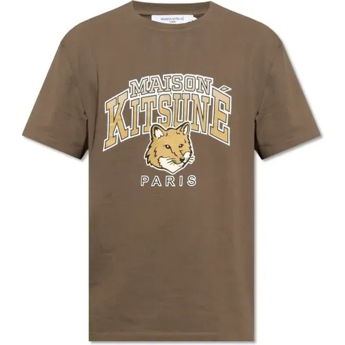 T-Shirt mit Logo Maison Kitsuné - Maison Kitsuné - Modalova
