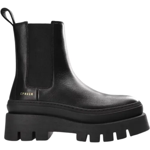 Vitello Chelsea Boots - Schwarz/Schwarz , Damen, Größe: 39 EU - Copenhagen Studios - Modalova