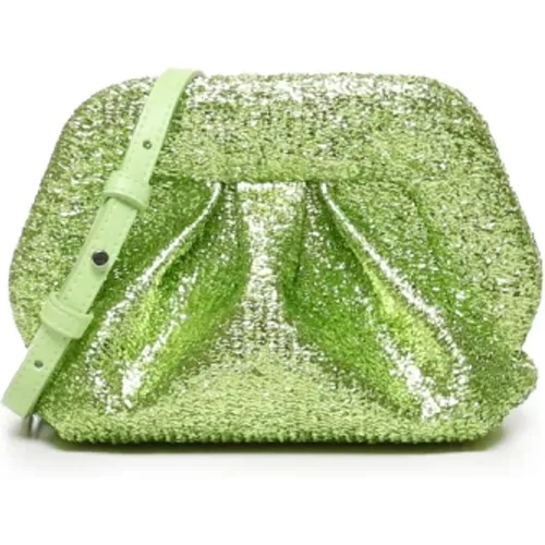 Grüne vegane Clutch-Tasche mit abnehmbarem Schulterriemen - THEMOIRè - Modalova