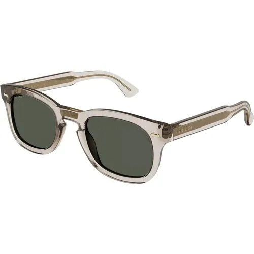 Stylish Sunglasses in Transparent Grey/Green , unisex, Sizes: 49 MM - Gucci - Modalova