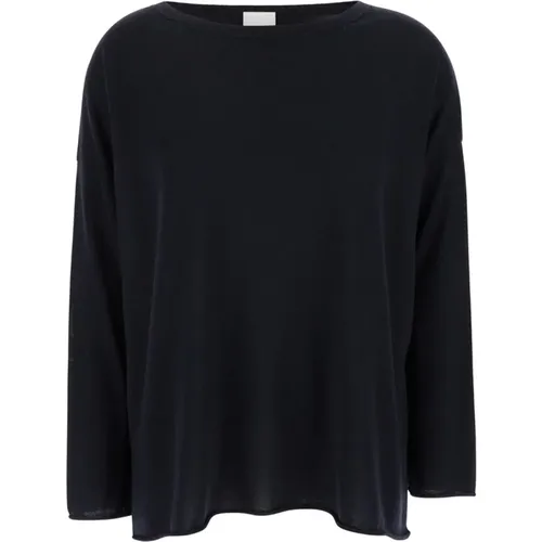 Luxuriöser Boatneck Wollpullover , Damen, Größe: S - allude - Modalova