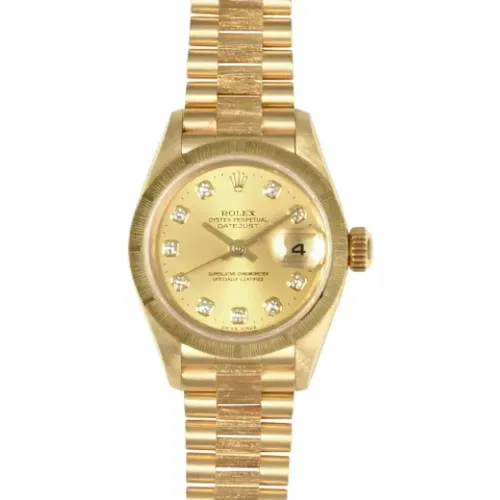 Pre-owned Gold watches , female, Sizes: ONE SIZE - Rolex Vintage - Modalova