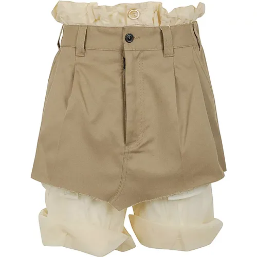 Camel Butter Shorts , female, Sizes: XS - Maison Margiela - Modalova