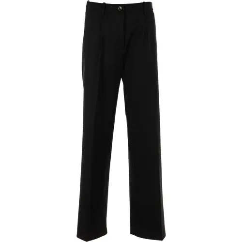 Schwarze Straight Hose mit Pences , Damen, Größe: W25 - Nine In The Morning - Modalova