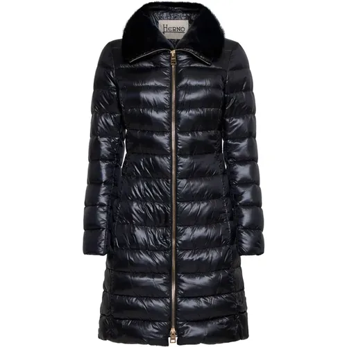 Schwarze Steppdaunenjacke , Damen, Größe: L - Herno - Modalova