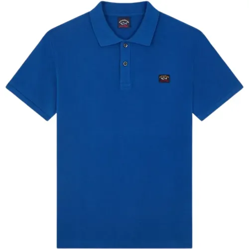 Men`s Cotton Piqué Polo with Badge , male, Sizes: XL, L - PAUL & SHARK - Modalova