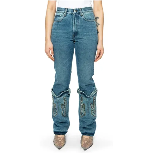 Vintage Blaue Mini Cowboy Cuff Jeans - Y/Project - Modalova