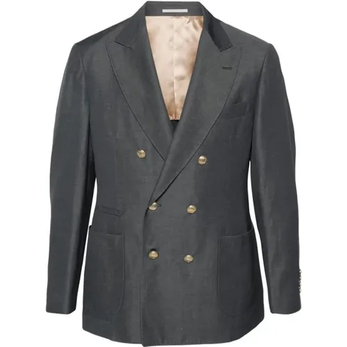 Grey Outerwear for Men Ss24 , male, Sizes: M, L, XL - BRUNELLO CUCINELLI - Modalova