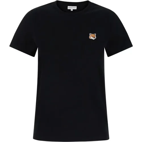 Mutiger Fox Head Patch T-Shirt , Damen, Größe: M - Maison Kitsuné - Modalova