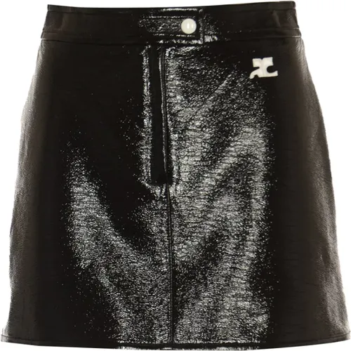 Vinyl Mini Skirt , female, Sizes: S, XS - Courrèges - Modalova