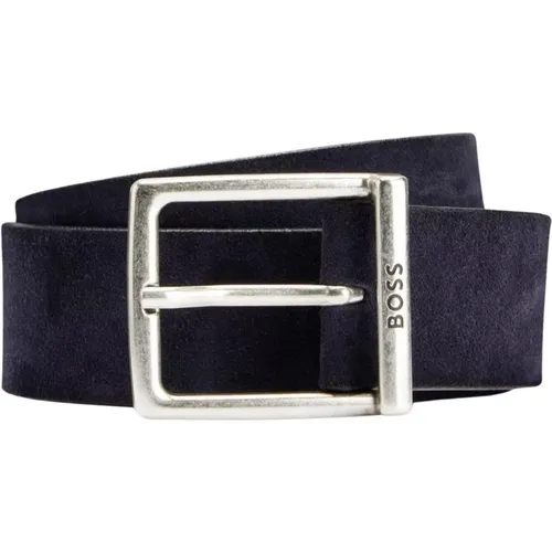 Luxurious Linen Dark Belt , male, Sizes: 100 CM, 95 CM, 110 CM, 105 CM - Hugo Boss - Modalova