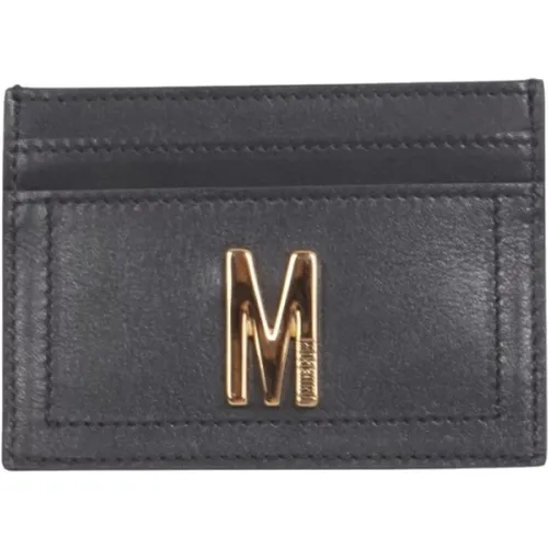 Leather Card Holder , female, Sizes: ONE SIZE - Moschino - Modalova