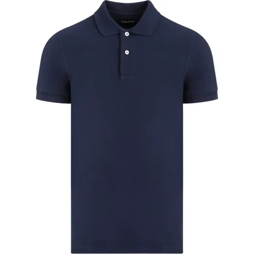 Cotton Polo Shirt , male, Sizes: M - Tom Ford - Modalova