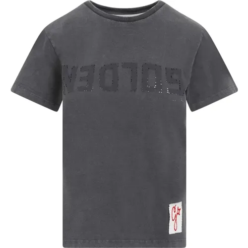 Anthrazit Baumwoll-T-Shirt - Golden Goose - Modalova