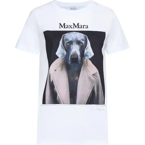 Iconic Print Crew Neck T-shirt , female, Sizes: L, S, XS, M - Max Mara - Modalova