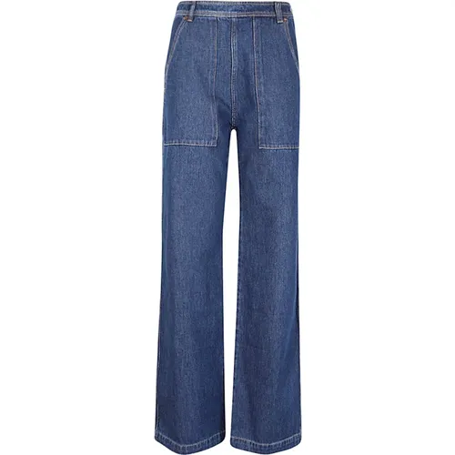 High-waisted soft cotton jeans , female, Sizes: 2XL - Max Mara Weekend - Modalova